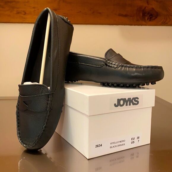 JOYKS “Vitello Nero” Driving Moccasin Loafers - Picture 1 of 6